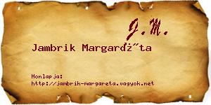 Jambrik Margaréta névjegykártya